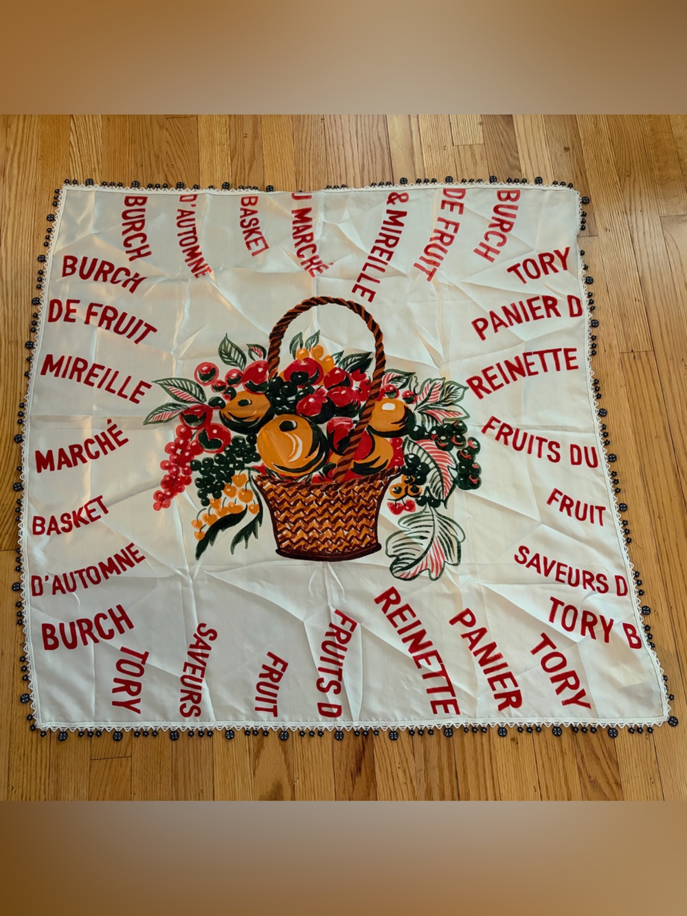 Tory Burch Fruit Basket Silk Scarf